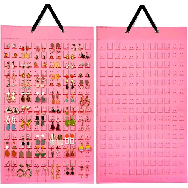 Organisateur de support de boucle d'oreille suspendu, panneau d'affichage de broche avec 150 emplacements pour 300 paires de boucles d'oreilles/épingles, organisateurs de goujons/badges