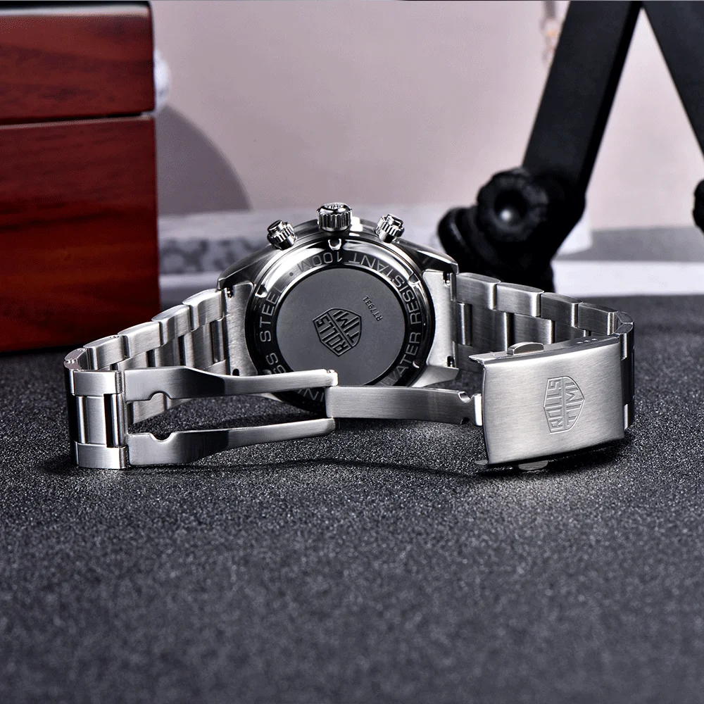 Orologio da uomo ROLLS TIMI 2026 di lusso, orologio al quarzo da uomo alla moda con specchio in zaffiro VK63, cronografo sportivo luminoso, reloj hombre - Image 5