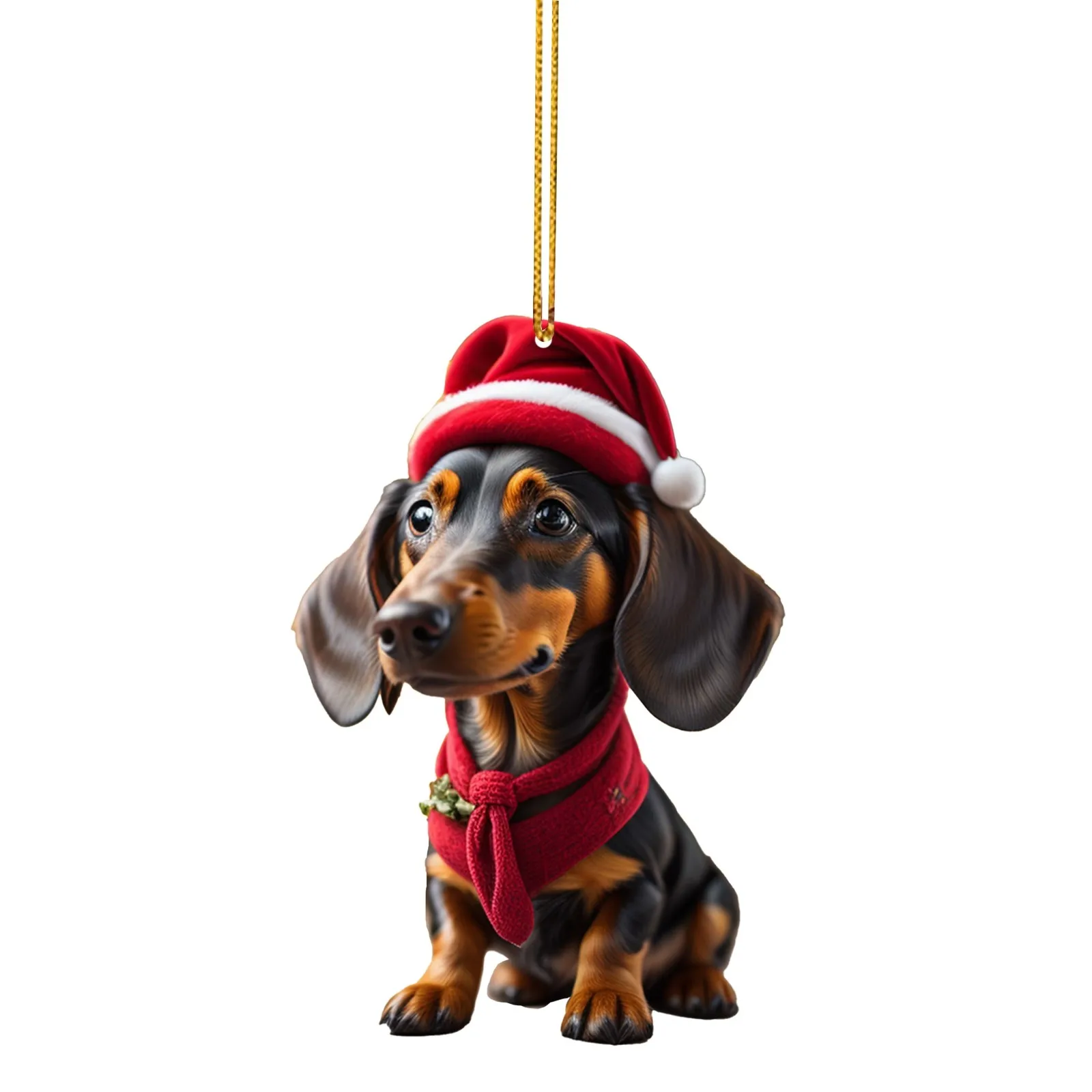 Cartoon Cute Dog Christmas Ornaments Fun Dachshund Dog Hanging Decoration Gift Xmas Tree Pendant Party Supplies Home Car Decor