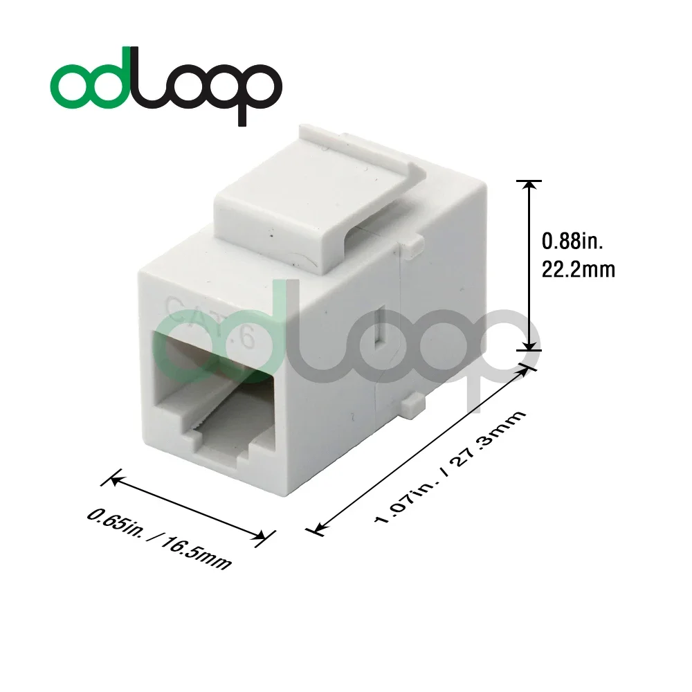 ODLOOP 15-팩 CAT6 RJ45 암-암 인서트 커플러, 키스톤 인라인 커플러