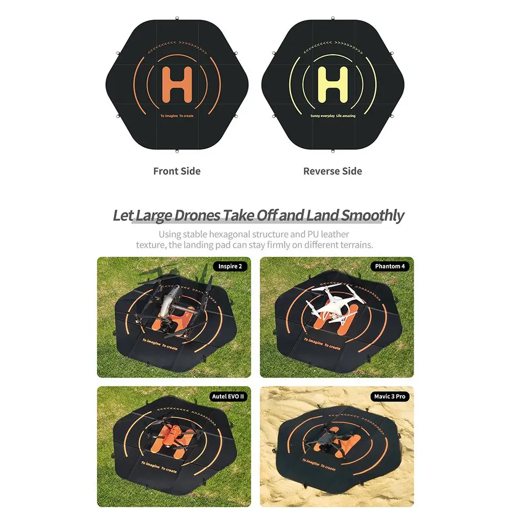 Drone Landing Pad Weighted 43.3inch Waterproof Foldable Landing Pad Accessories Compatible For Ma vic 3 Pro RC Drones