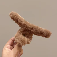 Molans Large Plush Hair Claw Shark Clip Simple Barrettes Crab Hair Clips For Women Hairgrips Autumn Winter Hair Accessories - Image 3