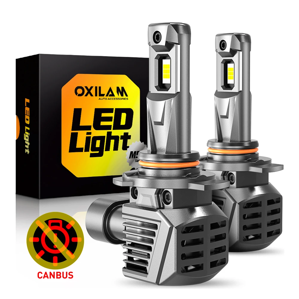 Led Headlight Bulbs H7 Bulb OXILAM M5S H7 LED Bulb 40000LM 900% Brightness, 6500K Cool White Light, 1:1 Size No Adapter Required, Plug And Play Fog Light Halogen Replacement, Pack Of 2