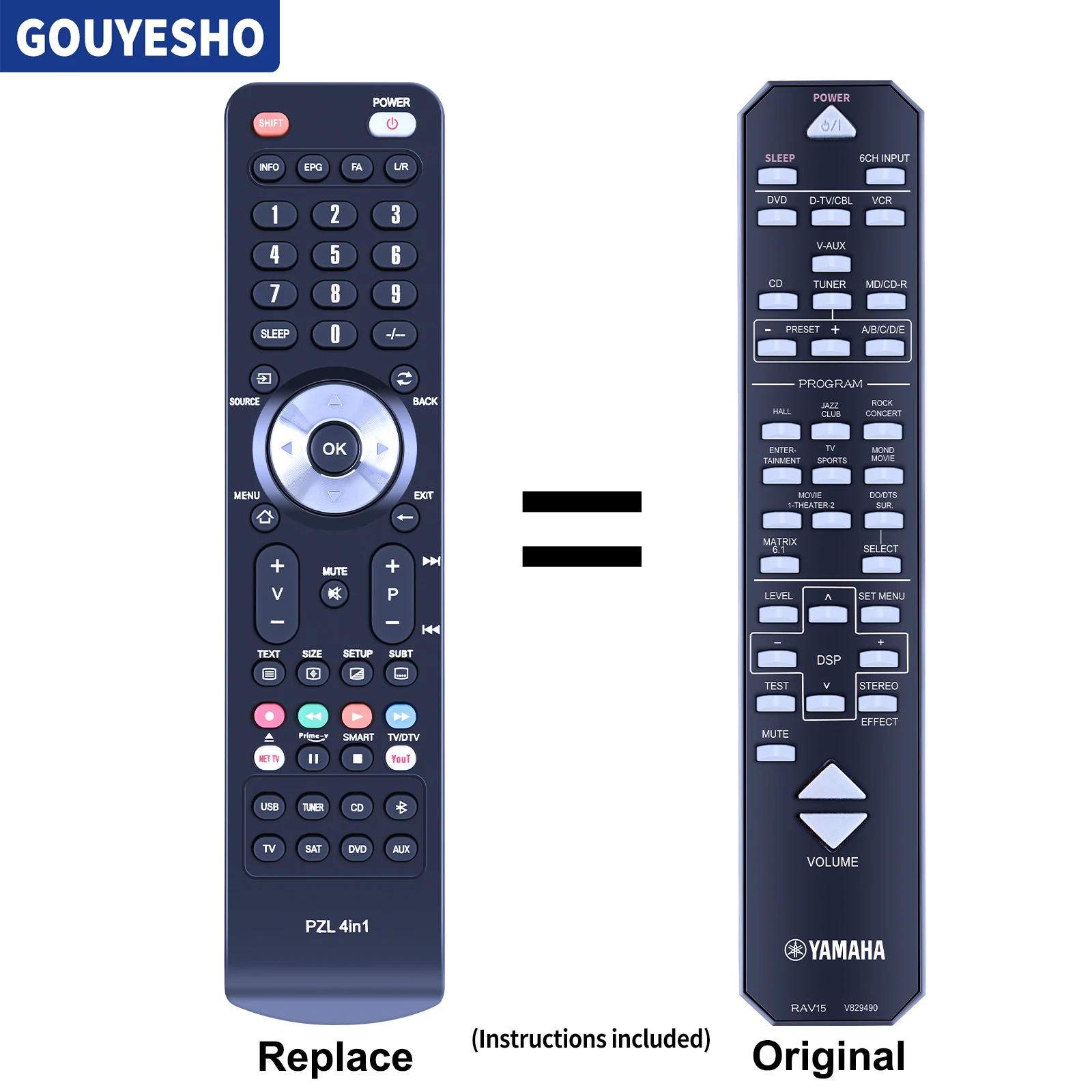 Nuovo Telecomando Rav15 V829490 Per Yamaha Rx-V430Rds Rx-V430 Htr-5540Rds Htr-5540