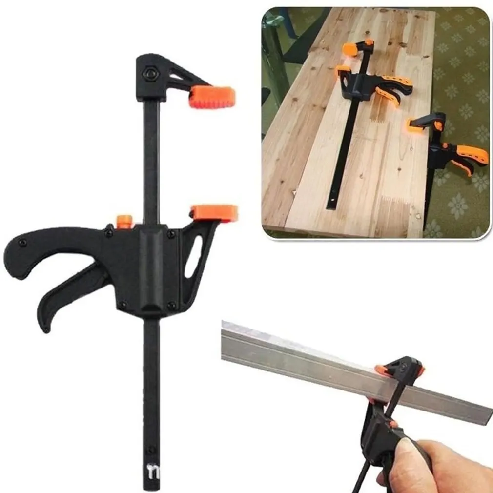 Woodworking Clamp 4' 2 Pcs Set Fixed Type Quick Ratchet Release Speed Extruded Nylon Work Bar Kit Spreader Gadgets DIY Portable