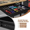 60'' Adjustable Workbench, Metal Work Bench Table with Wheels and Power Outlet, Rolling Workbench with Drawers, Large Load Capac 4
