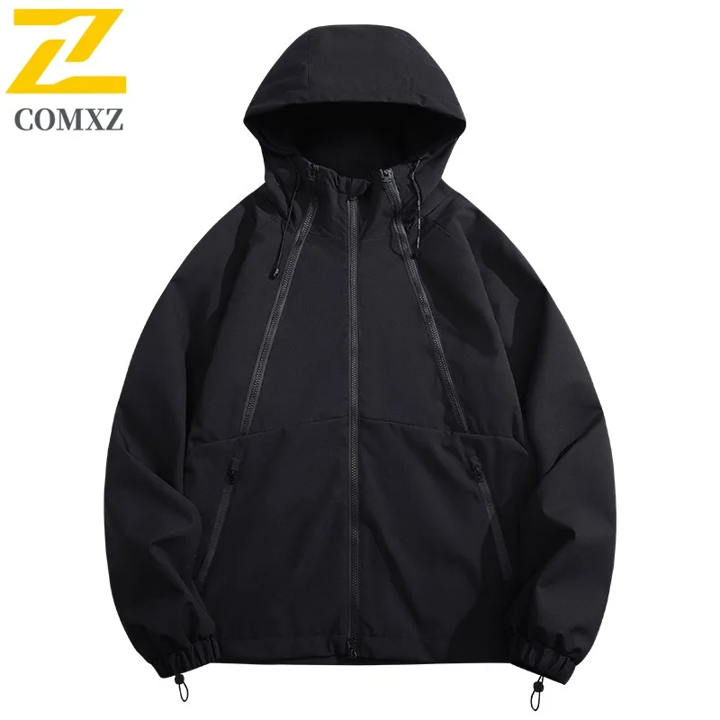 COMXZ Hiking Travel Versatile Mens Jacket Lightweight Windproof Motorcycle Jackets Street Style Comfortable Autumn Clothing