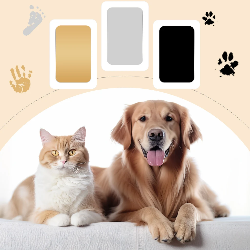 Pet Dog & Cat Paw Print Ink Set Pad Safe Non-toxic Wash Free Easy Clean Diy Handprints Footprints Pet Souvenirs ink pads,pet print kit