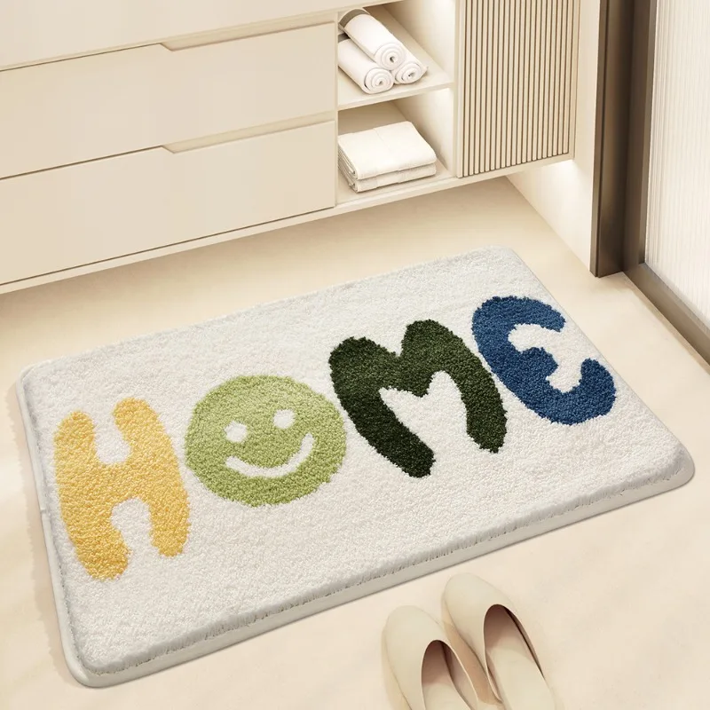 Carpet one generation flocking ins Nordic cartoon cat bathroom absorbent mat home entrance living room mat main image 0