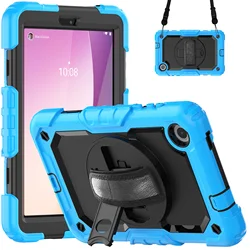 Rugged 3 - Layer Protective Tablet Case with Screen Protector - M8 4th Gen TB - 300FU (Light Blue - Black PC)