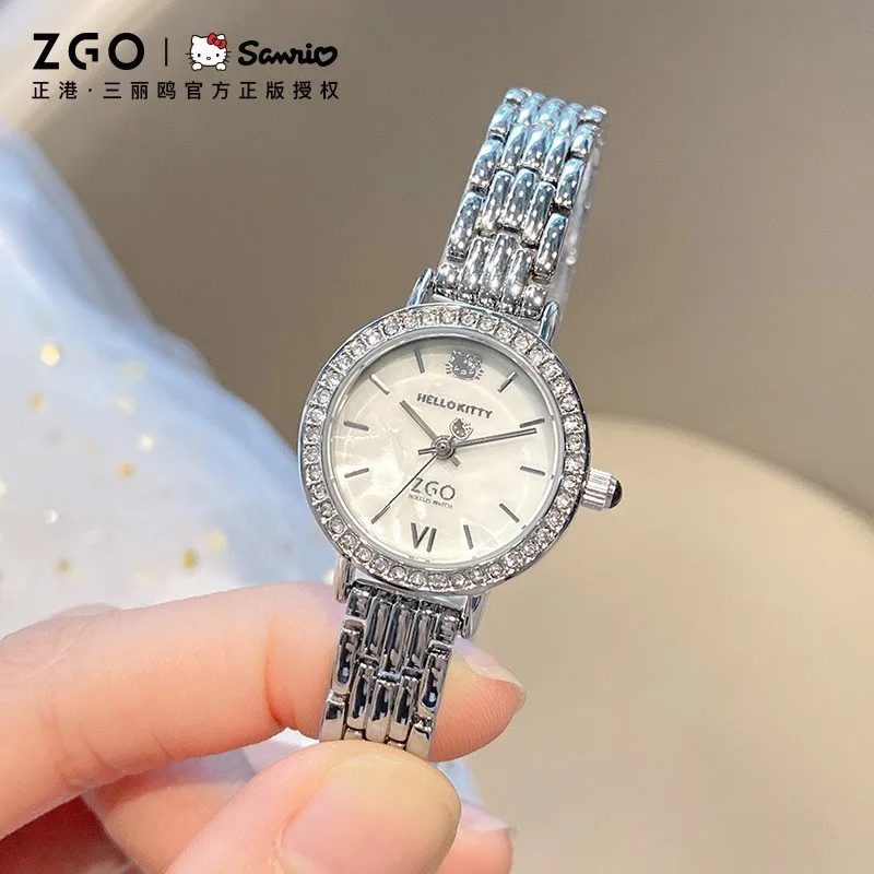 sanrio-女性用クォーツ腕時計シンプルハローキティコーンシナモンロマロースター防虫耐水性