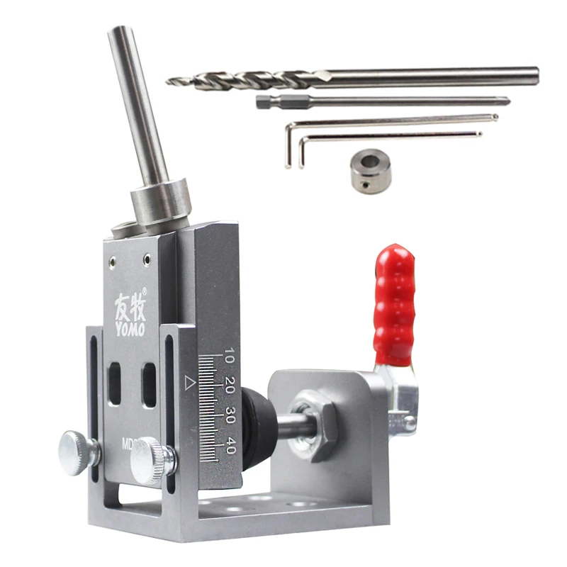 Deuvel Jig Kit, 3 in 1 Pocket Hole Jigs Set Verstelbare Houtbewerkingsverbindingen Boorgeleiders Locator Puncher Tool Houtbewerking Deuvel Boorgeleiderset