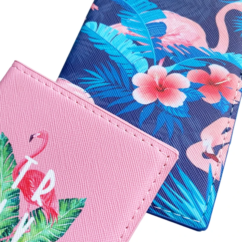 Famous Brand Flamingo Travel Passport Cover Card Case Women Men Travel  Credit Card Holder Travel ID