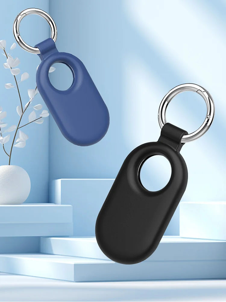 Silicone Case Protective Cover Waterproof Soft Protective Sleeve Skin Cover Anti-Scratch with Keychain for Galaxy SmartTag2