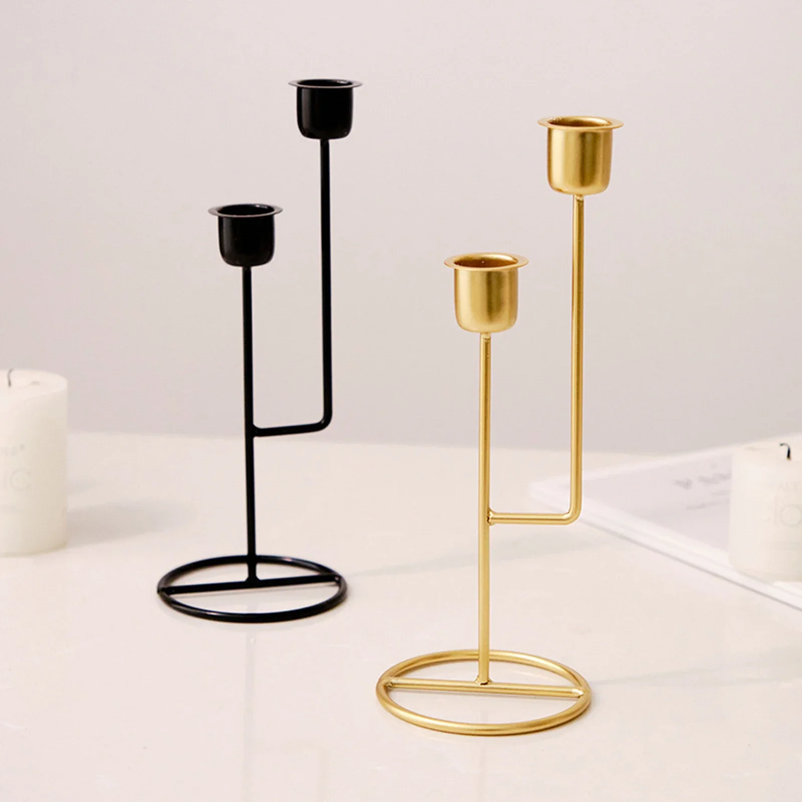Wedding Table Candle Stand Candlestick Holder Tall Metal European style Candle Holders Black Taper Holder Home Decor candle holders