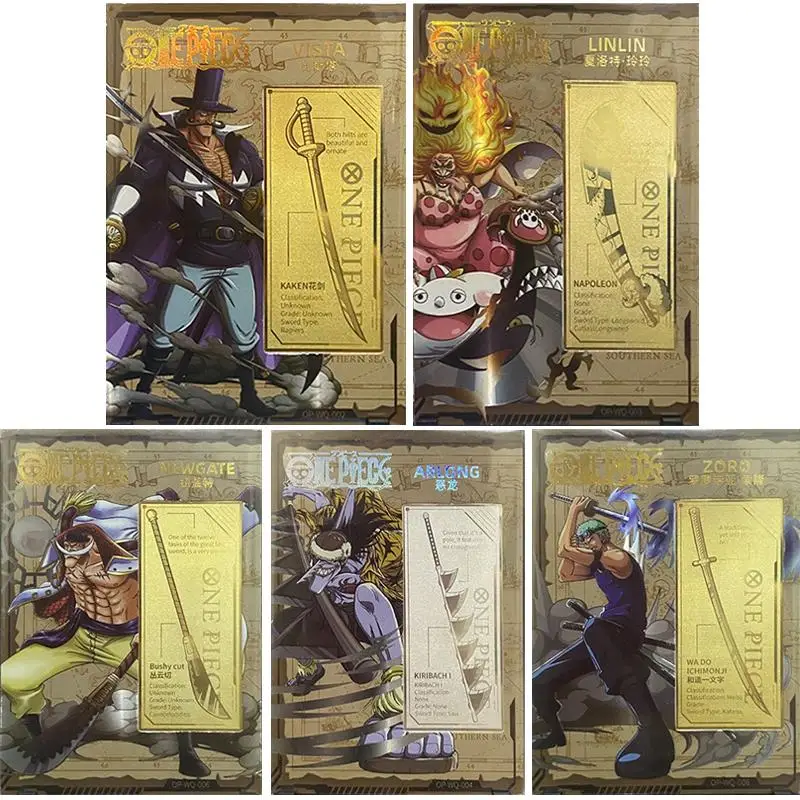Anime One Piece Roronoa Zoro Charlotte Linlin Edward Newgate Arlong Metal Intarlaid Card Giocattoli Di Intrattenimento Bidimensionali