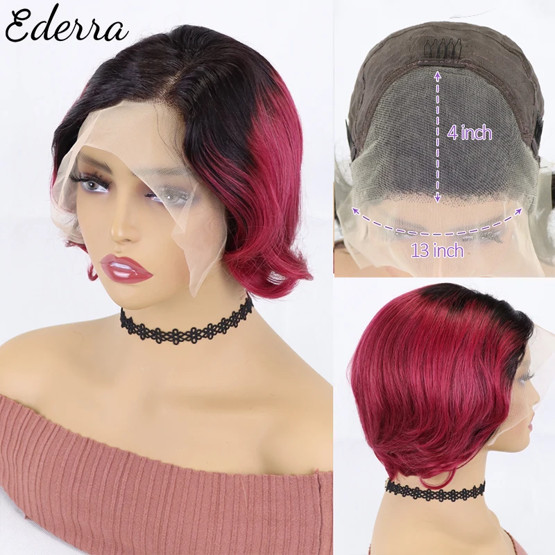 

Brazilian 13x4 Straight Bob Lace Frontal Wig For Women Short Natural Pixie Cut HD Transaprent Lace Frontal Human Hair Wigs Sale
