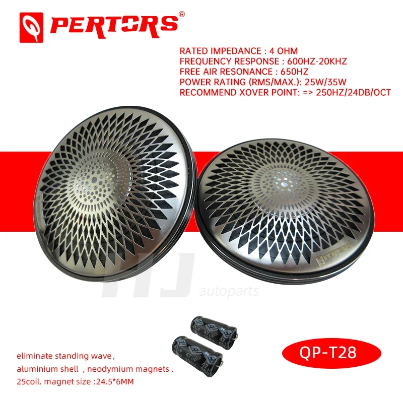 2pcs Car Surrounding Vocals Audio Sound System 2.76 Inch Surround Mid Range Treble Speaker for Car Sky Channel Mid Tweeter Kit