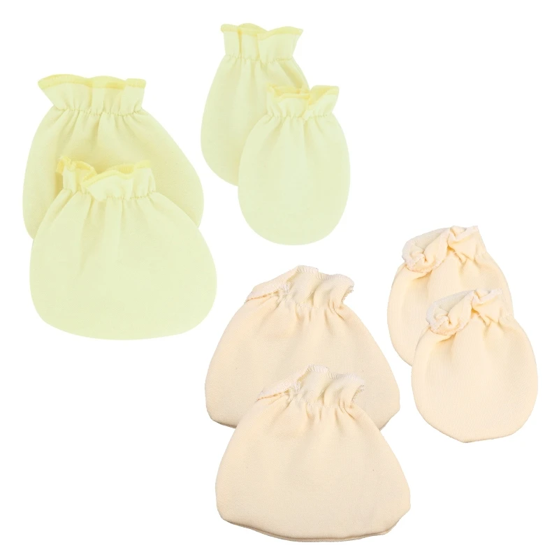 

4 Pairs Baby Soft Cotton Gloves Anti Scratching Mittens Face Protection Gloves for Newborn Infants