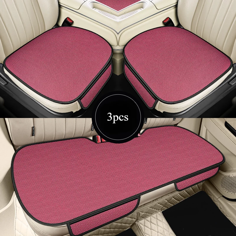 thumbnail image 1 of Cojín de asiento de coche de seda de hielo transpirable, antideslizante y resistente al desgaste, funda de asiento de coche de seda de hielo de color sólido, ajuste universal para la mayoría de los co, 1 of 5