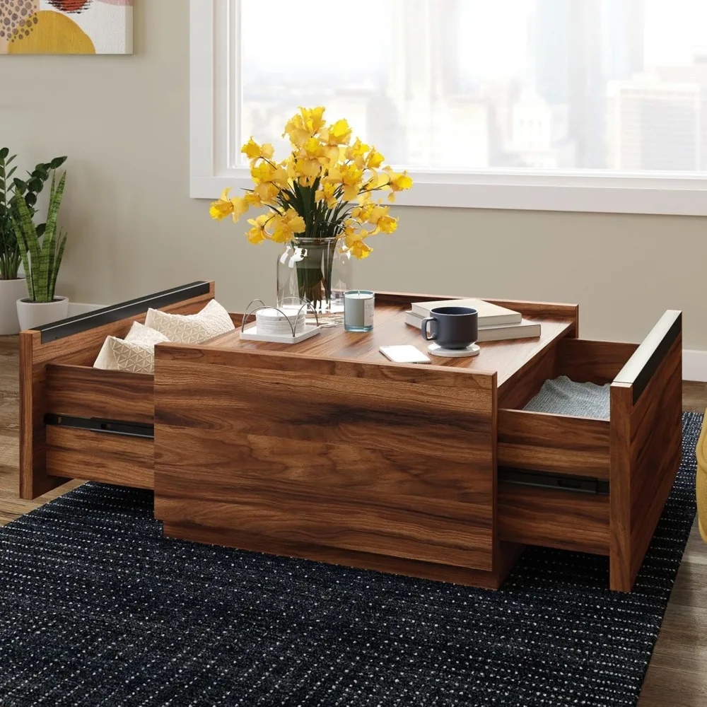 Coffee Table, L: 31.02" x W: 30.95" x H: 16.06", Blaze Acacia Finish 4