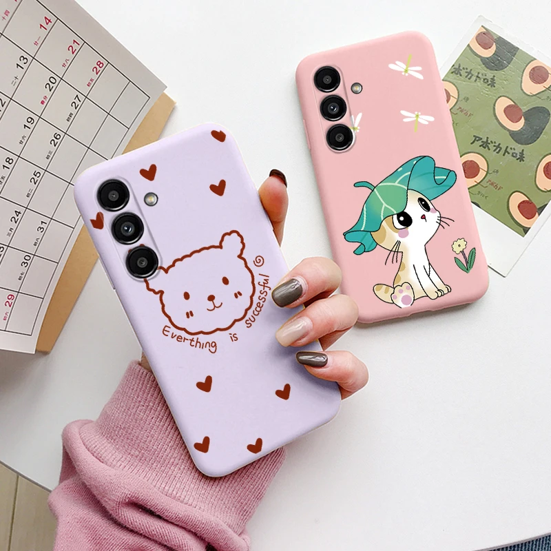 Case For Samsung Galaxy A34 5G Cute Heart Flower Back Cover Soft Silicone Matte Protective Funda For Samsung A 34 GalaxyA34 Bags