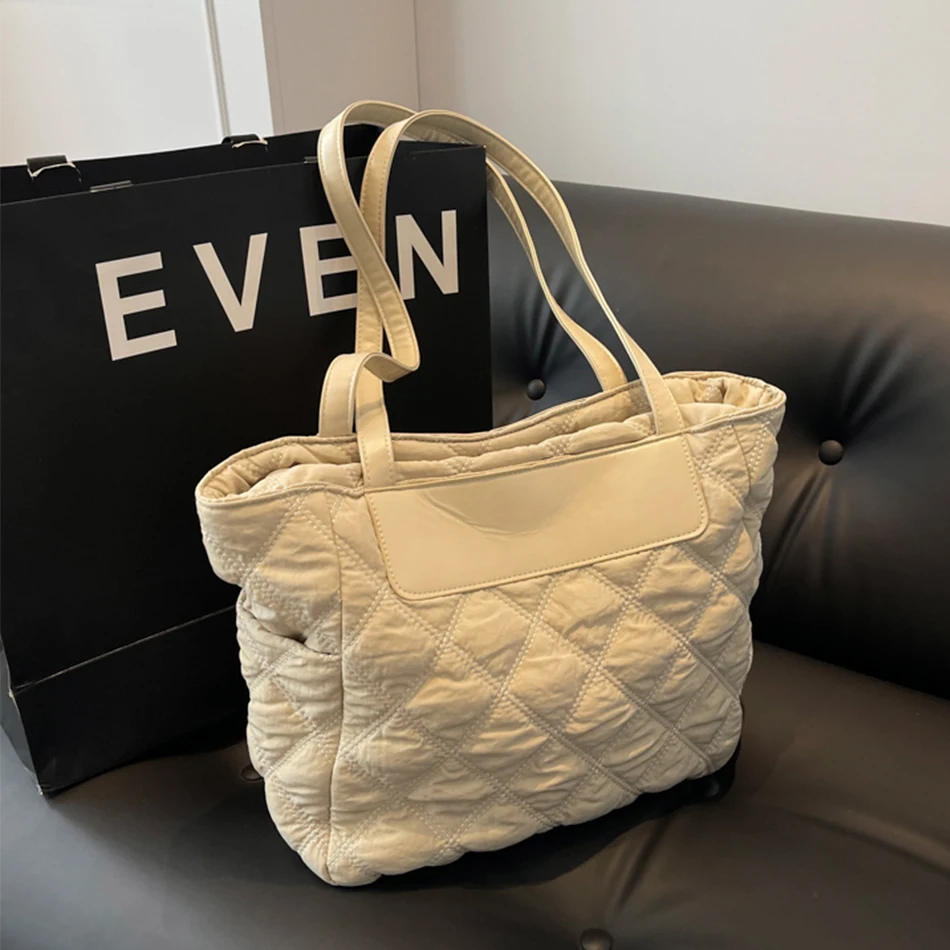 Large Capacity Tote Bags Women Casual Shoulder Bag Fashion Female Space Cotton Shopping Bags Ladies Solid Color Totes women handbags linen tote bag