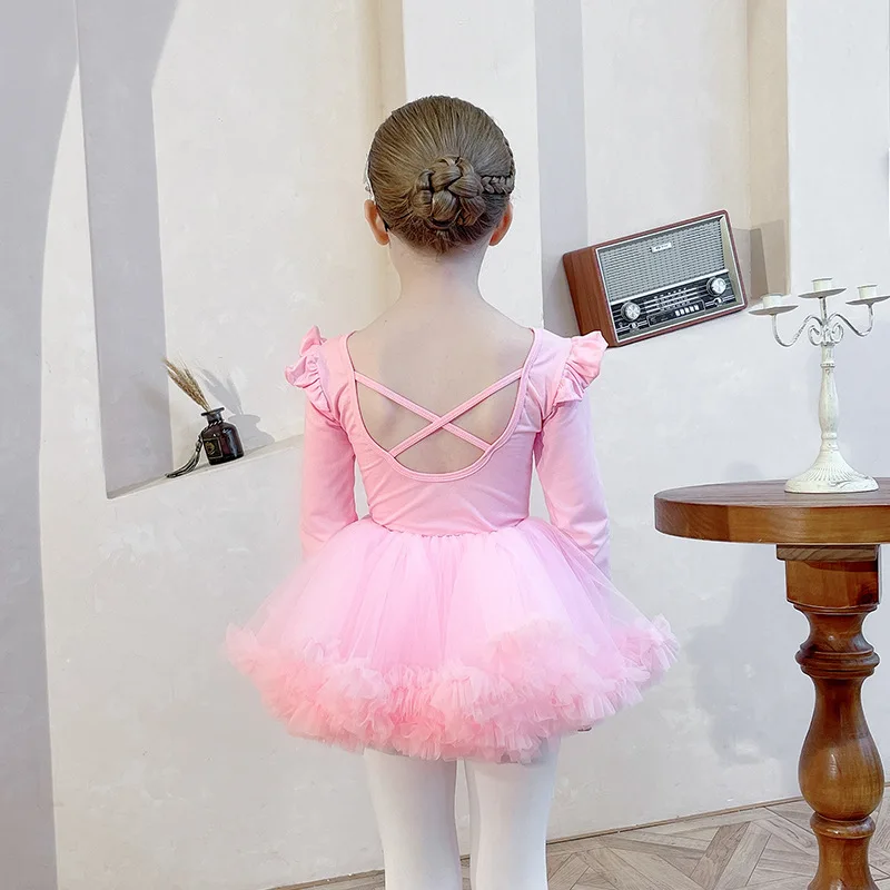 Robe de Ballet à Manches Courtes pour Fille, Tutu Bleu, Justaucorps  Classique, Costume de brev, Vêtements d'Hiver pour Enfant - AliExpress