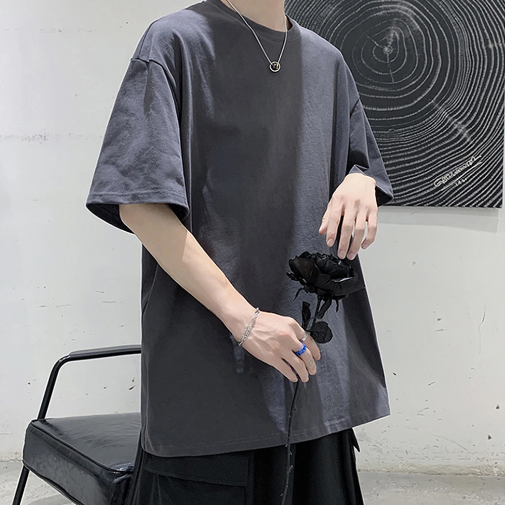 

Men's Women Short Sleeve Summer T-shirt Loose Short-sleeved Casual Basic Shirt O Neck Solid Color Oversize Cotton Half Sleeve