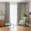 New Chinese Style Curtains for Living Room Cotton Linen Printed Cortina Banana Leaf Embroidered Tulle Curtain Blackout Curtains 2