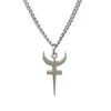 Hades Symbol Necklace Religious Trident Pendant Stainless Steel Ancient Greek Amulet Necklace Perfec Gift for Sailors Chain 24'' 1
