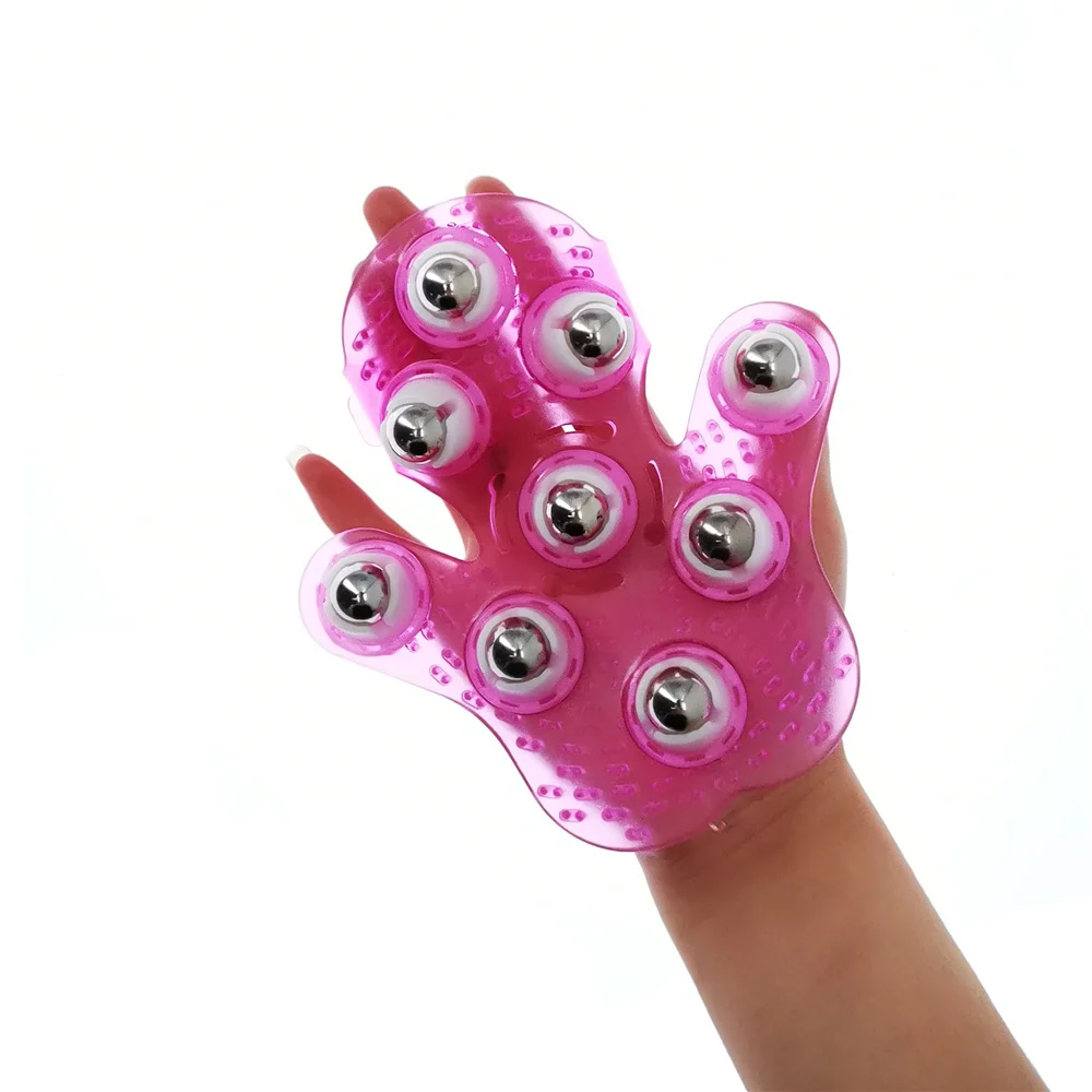 Roller Ball Body Massage Glove Muscle Pain Relief Relax Anti-Cellulite Massager for Hand Neck Back Shoulder Buttocks Health Care