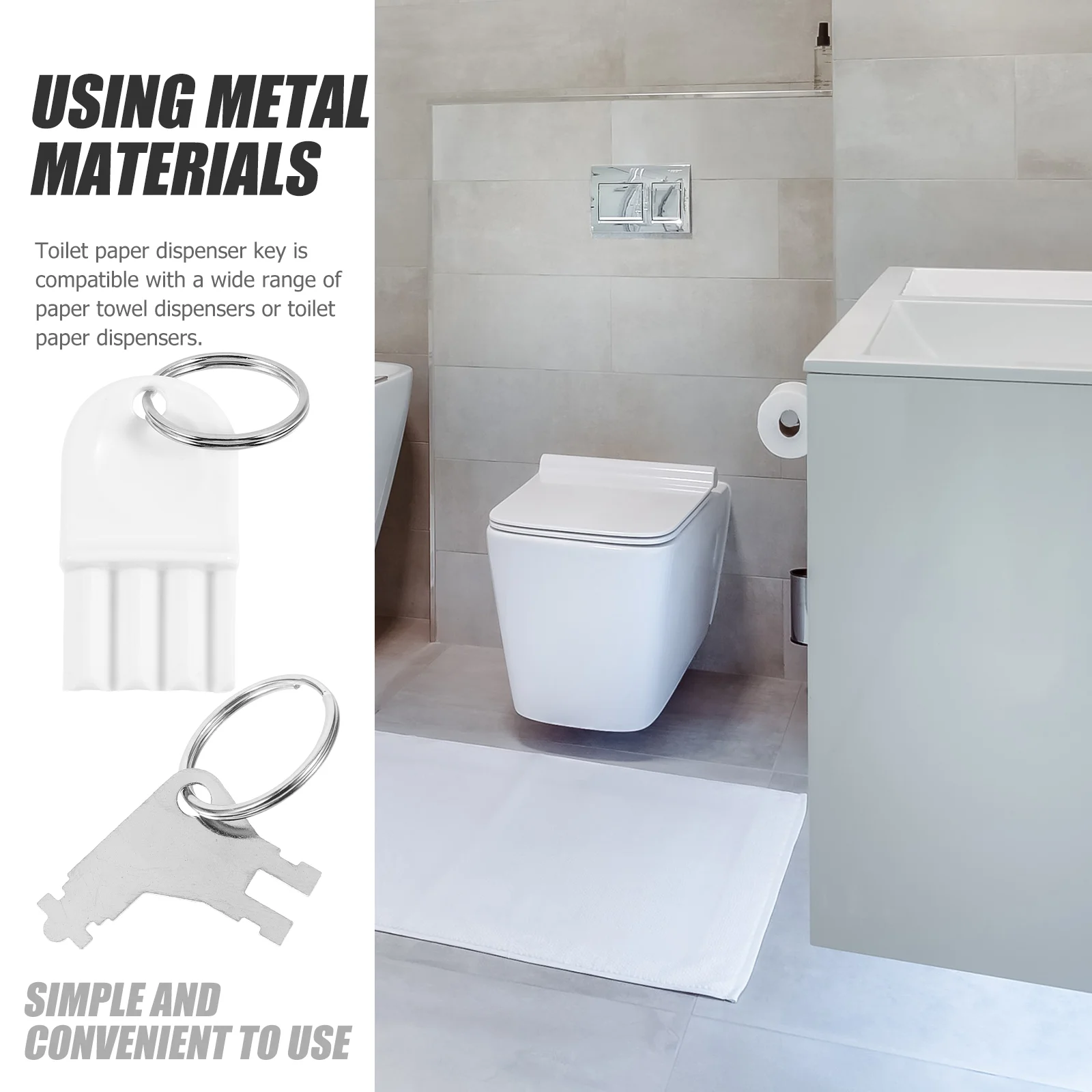Paper Towel Holder Toilet Paper Holder 5Pcs Metal Universal Paper Towel Dispenser Keys Toilet Paper Holder Key Commercial Bathroom Fixture Holders Storage Room