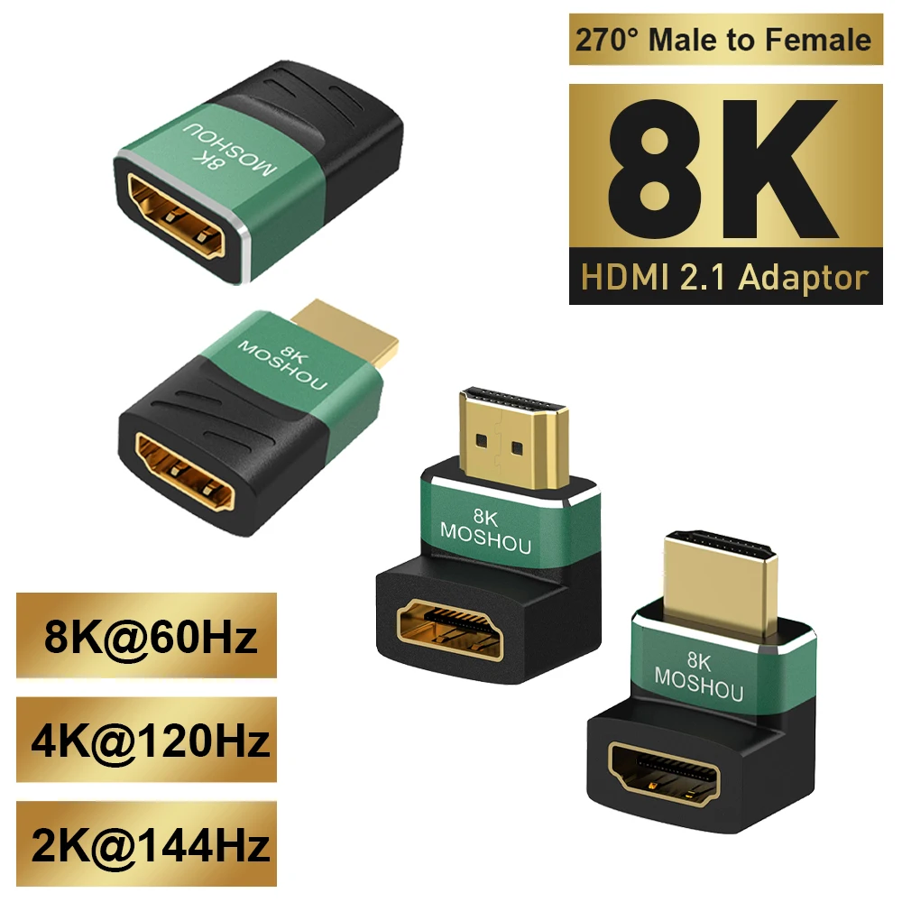 MOSHOU HDMI Adapter Extender 8K 60Hz 4K 120Hz 48Gbps eARC HDR