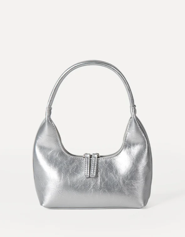Borsa a tracolla singola con texture lucida di alta qualità, design coreano di nicchia, borsa da ascella, moda estiva semplice e casual, da tenere a mano_voghion.com