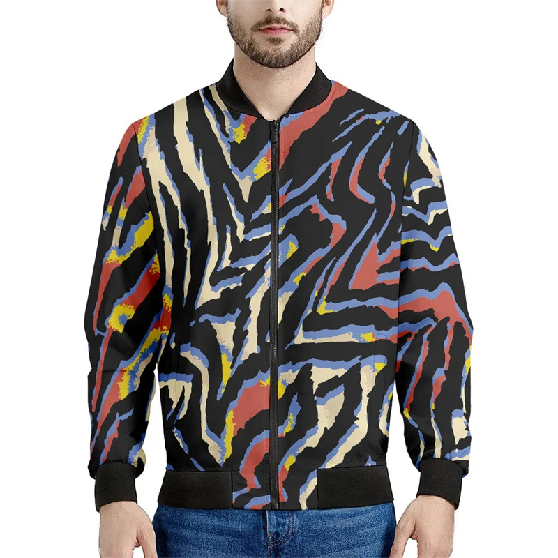 thumbnail image 1 of Chaqueta con estampado de cebra abstracto para hombre y mujer, ropa con estampado 3D de flores, sudadera informal con cremallera, ropa de calle, abrigo, 1 of 4