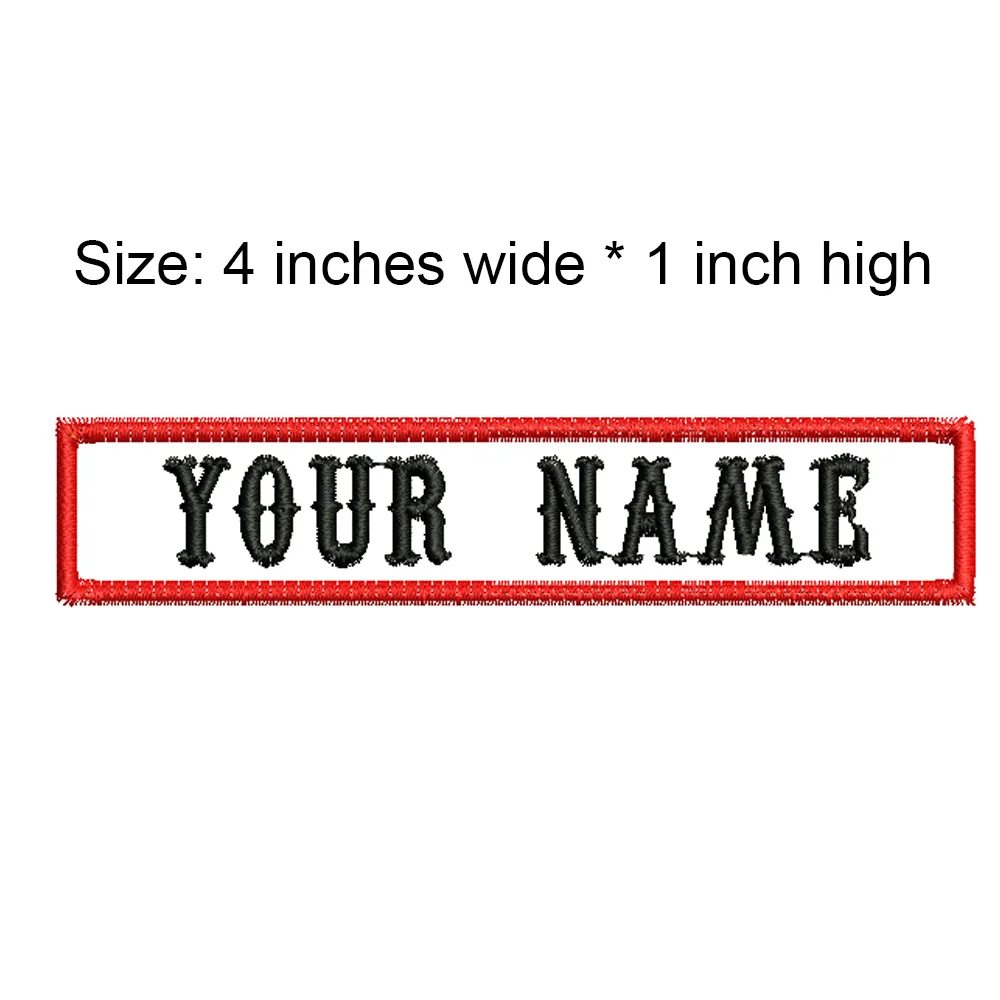 Embroidery Patch 4 Inches Wide Name Small Tag Iron On Sew On Clothing For Left Chest