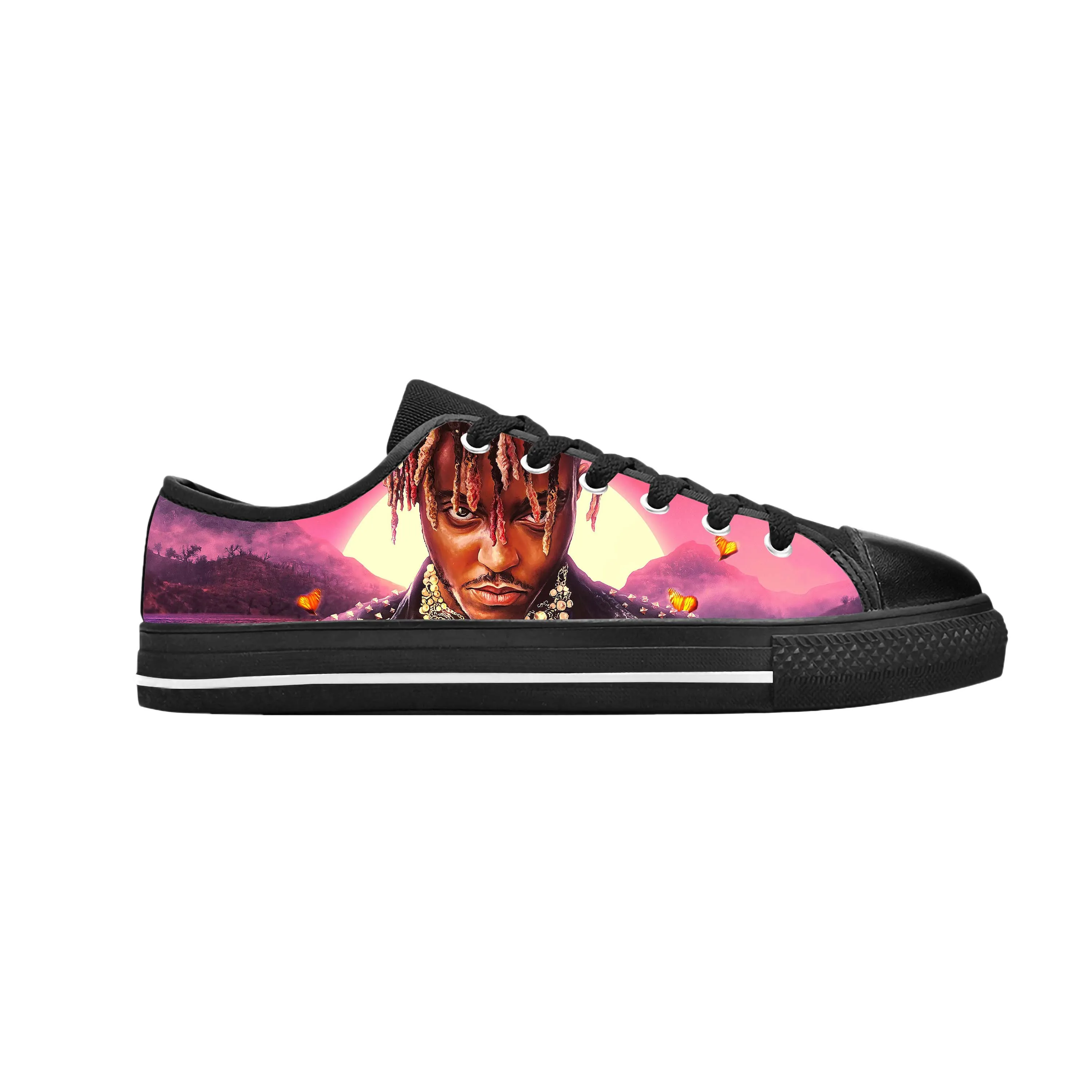 

Juice Wrld Hip Hop Rap Rapper Music Singer Rock Casual Cloth Shoes Low Top Comfortable Breathable 3D Print Men Women Sneakers