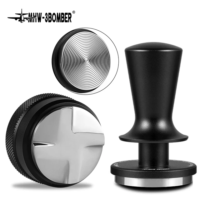 MHW 3BOMBER Coffee Distributor & Tamper 51/53.35/58.35MM Espresso Tamper Impact Constant Pressure Coffee Tamper Ripple Base 1