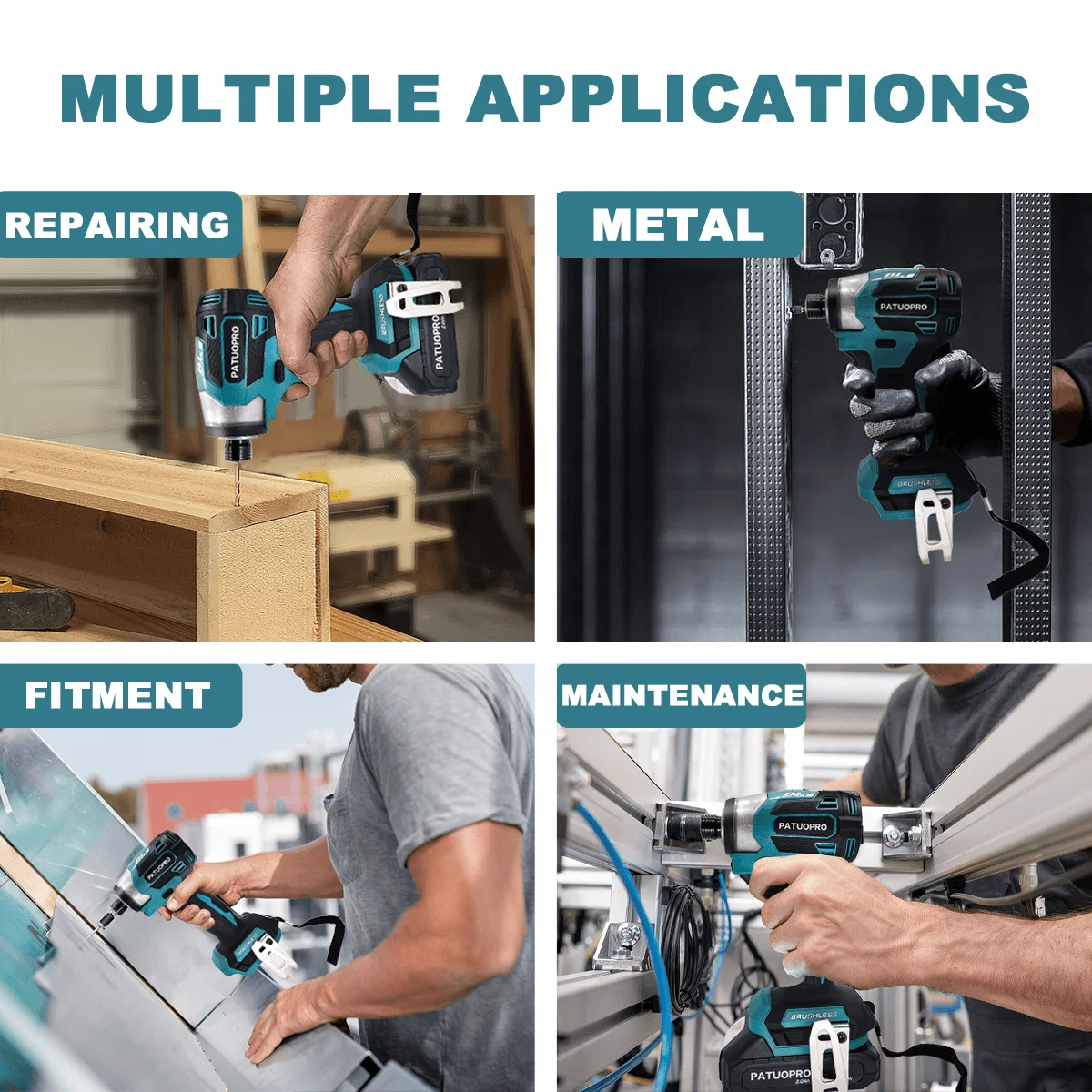 Cordless Compact Impact Driver Kit Electric Brushless  Screwdriver 4-Speed 1/4-Inch Hex for Makita 18v Battery(No Battery)