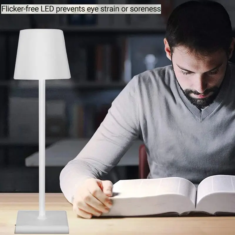 터치 스위치가 있는 충전식 LED 테이블 램프, 3단계 밝기 조절 가능한 바, 클럽, 저녁 식사용 데스크 조명, 장 분위기 조명