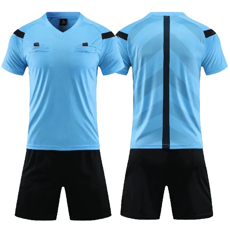 Professional Men Referee Uniforms Soccer Men Football Jerseys Shorts Shirts Suit Pocket Tracksuits V-neck Judge Sportswear view 5