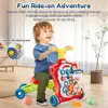 VATOS Baby Walker 5 in 1 Sit-to-Stand Learning Scooter Balance Bike Push Walker Table Toys with Music for Toddlers Infant Kids 6