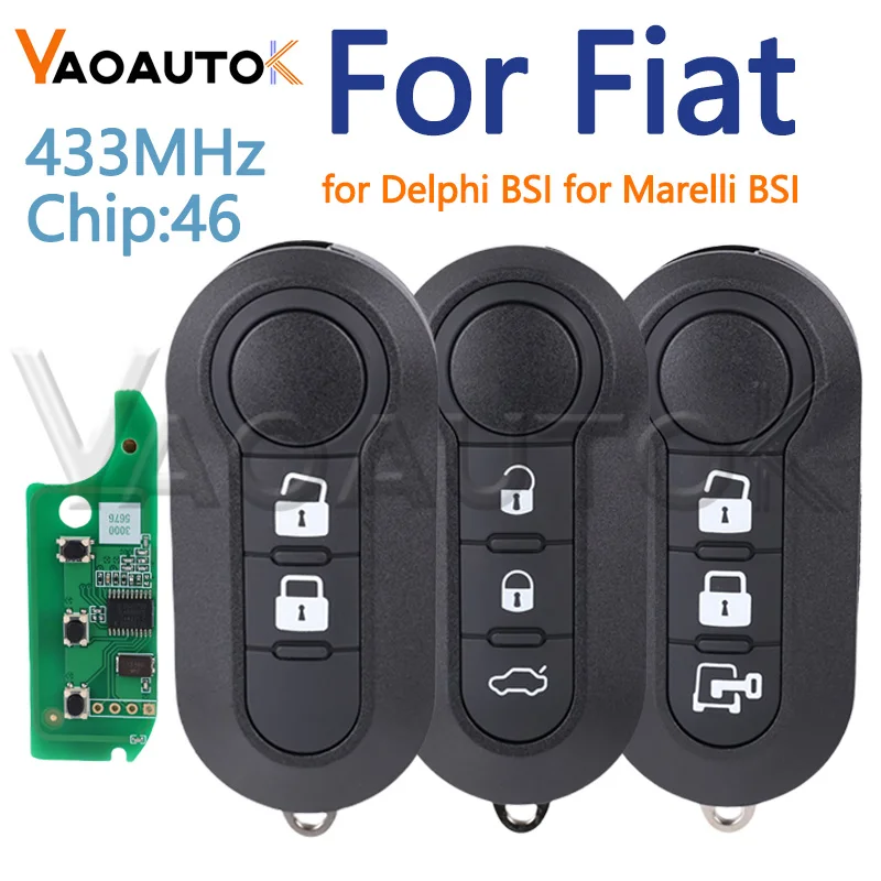 กุญแจรีโมทรถยนต์สำหรับ Fiat 500 MPV Punto Bravo Ducato Doblo Qubo Grande สำหรับ Citroen Jumper สำหรับ Peugeot Boxer สำหรับ Delphi สำหรับ Marelli