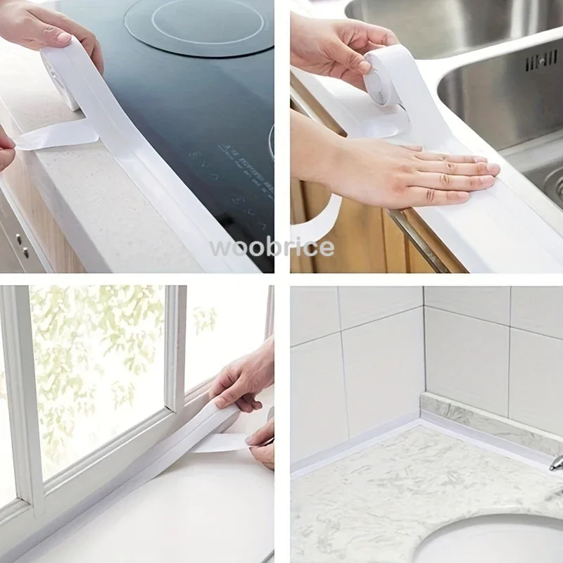 Sealing Tape Bathroom and Kitchen Sealing Tape Waterproof Border Tape Anti-mildew Caulking Sealed Waterproof Isolate Sticker
