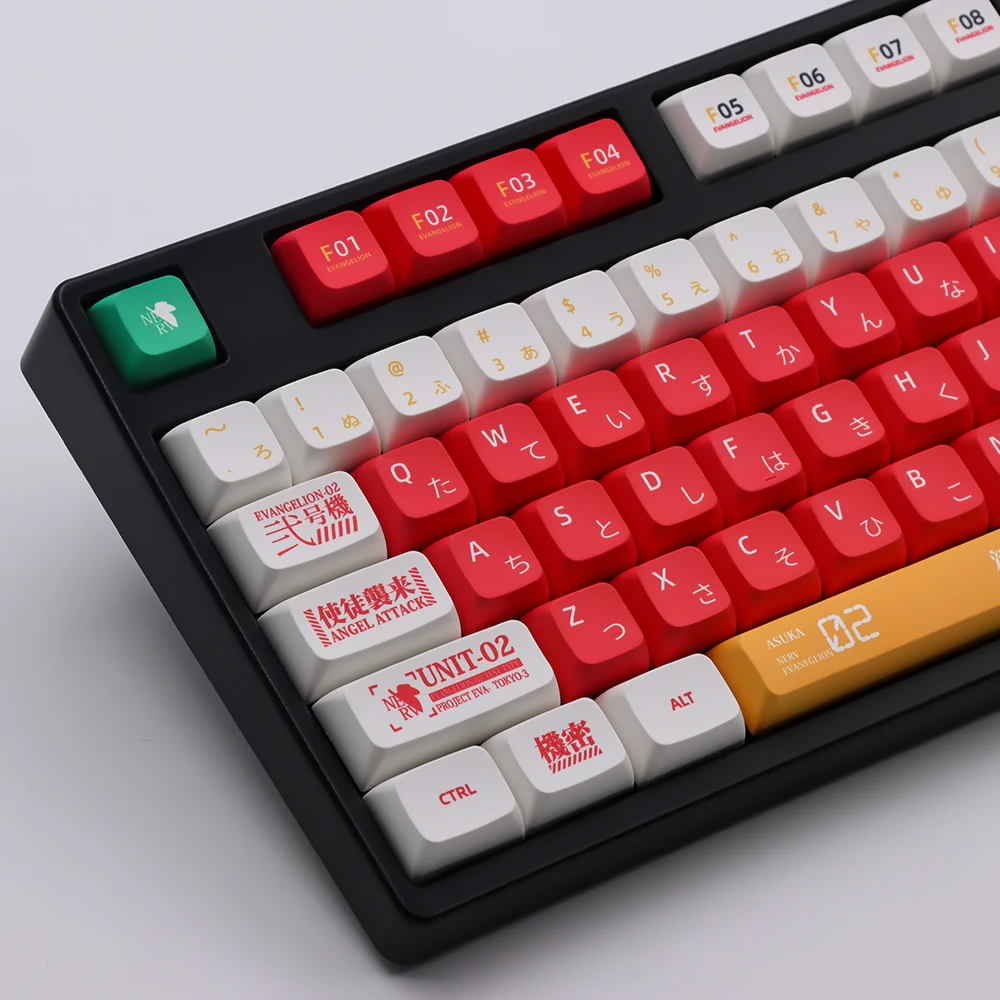 Chaves Conjunto Eva 02 Tema Keycaps Pbt Tintura Sub Tampões Chave para mx Switch Teclado Mecânico Xda Cherry Perfil Keycap 134