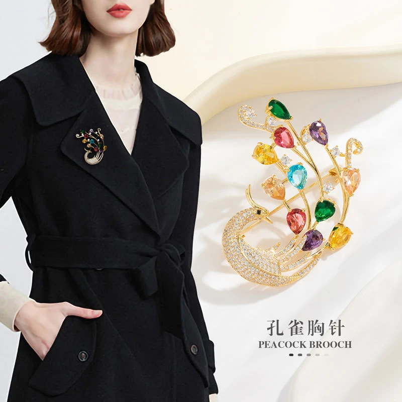 New Style Elegant Luxury Color Phoenix Brooch Small Luxury Light Delicate Corsage National Style Temperament Pin