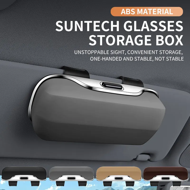 Multifunktions Auto Gläser Box Tragbare Auto Sonnenbrille Halter Auto Fahren Gläser Halter Drücken Schalter Brillen Fall Sonnenblende
