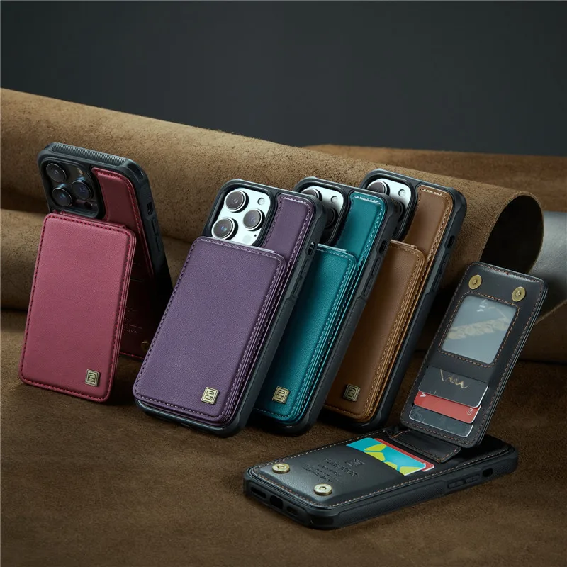Fashion Card Bag Phone Case For Iphone 14 Plus 11 12 13 Pro Max Leather Protective Shell Cover