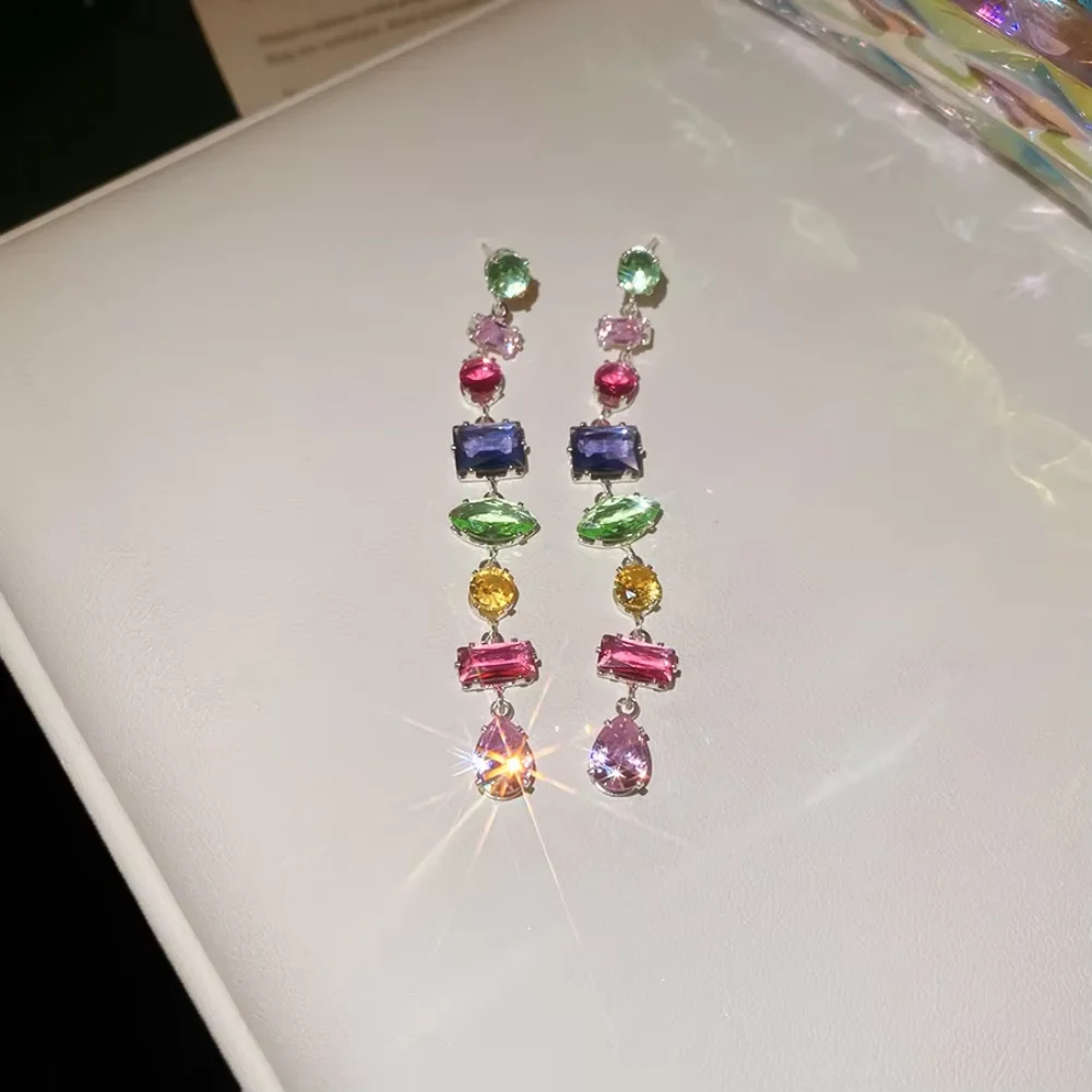 Luxury Colourful Crystal Zircon Necklace for Women Fashion Party Jewelry Accessory Ladies Elegant Zircon Jewelry - 3
